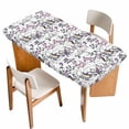 thumbnail image 1 of Spring Botanical Birds Table Cloths for 4 Foot Rectangle Tables, Garden Floral Twigs Farmhouse Patio Waterproof Elastic Fitted Tablecloths, Washable Rectangular Table Cover for Camping, 1 of 8
