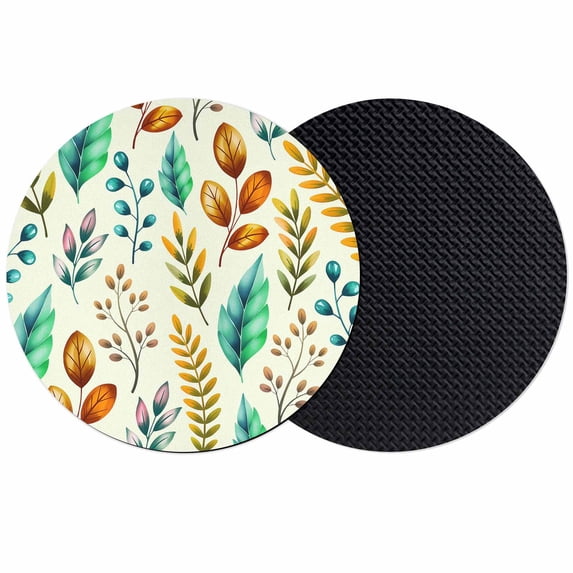 Spring Botanical Coasters Set of 2, Absorbent Coasters for Drinks, Watercolor Leaves Floral Rustic Cream Coaster for Desk Coffee Table Protection, Home Decor House Warming Gifts 4"