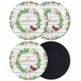 thumbnail image 1 of Spring Botanical Coasters Set of 4, Absorbent Coasters for Drinks, Garden Birds Floral Leaves Gray Woodn Coaster for Desk Coffee Table Protection, Home Decor House Warming Gifts 4", 1 of 8
