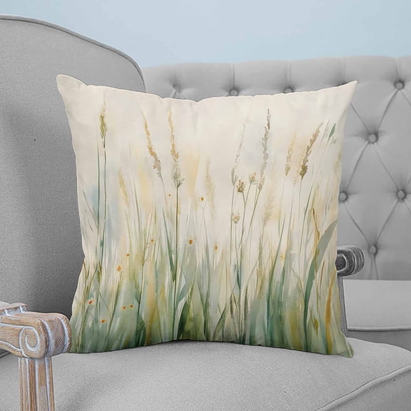 Spring Botanical Decorative Pillowcase 24''x24'', Modern Watercolor Leaf Plant Throw Pillow Covers Soft Cushion Case for Couch Sofa Bedroom Living Room, Pillowcase Boho Decor