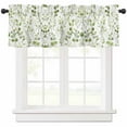 thumbnail image 1 of Spring Botanical Green Valances for Windows Farmhouse Kitchen Curtains Valances Rod Pocket Valance Curtains for Kitchen Windows Summer Leaf Watercolor Window Valances for Bathroom Bedroom 60"x18", 1 of 6