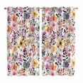 thumbnail image 1 of Spring Botanical Kitchen Curtains Window Panels, Watercolor Floral Flowers Country Vintage Insulated Window Treatment Curtain, Grommet Curtains for Bedroom/Living Room/Bathroom, 2 Piece 42"Wx63"L, 1 of 8