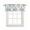 thumbnail image 1 of Spring Botanical Kitchen Valances for Windows Farmhouse Linen Window Valance Curtain for Living Room Window Treatment Eucalyptus Leaves Teal Floral Summer Valance Rod Pocket Topper, 42 x 12 Inch, 1 of 6
