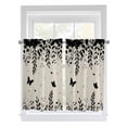 thumbnail image 1 of Spring Botanical Living Room Curtains 2 Panel, Black Eucalyptus Butterfly Rustic Cafe Window Treatment, Farmhouse Bedroom Bathroom Kitchen Curtains Drapes 104"x54", 1 of 6