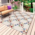 thumbnail image 1 of Spring Botanical Outdoor Rug 3x5 Ft, Non Slip Washable Area Rug, Rustic Summer Fruits Floral Patio Rugs Carpet Runner, Large Floor Mat for Indoor/Outdoor Deck Porch Camping, 1 of 8