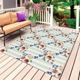 thumbnail image 1 of Spring Botanical Outdoor Rug 3x5 Ft, Non Slip Washable Area Rug, Sage Green Striped Fruits Floral Patio Rugs Carpet Runner, Large Floor Mat for Indoor/Outdoor Deck Porch Camping, 1 of 8
