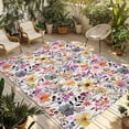 thumbnail image 1 of Spring Botanical Outdoor Rug for Patio/Deck/Porch, Non-Slip Large Area Rug 4 x 6 Ft, Watercolor Floral Flowers Country Vintage Indoor Outdoor Rugs Washable Area Rugs, Camping Rug Carpet Runner, 1 of 8