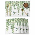 thumbnail image 1 of Spring Botanical Placemats Set of 6, Watercolor Leaves Flowers Birds Country Placemats for Dining Table, Place Mats for Kitchen Tabletop, Waterproof Wipeable Dining Table Mats Set, 1 of 9