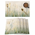 thumbnail image 1 of Spring Botanical Placemats Set of 8 Modern Watercolor Leaf Plant Place Mats Indoor Wipeable Table Mats Washable Cloth Dining Table Placemats for Kitchen Holiday Party Home Decor 13x19 Inch, 1 of 9