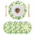 thumbnail image 1 of Spring Botanical Round 13 Inch Placemats Set of 4, Green Ivy Ferns Oak Leaves Yellow HeatResistant Non Slip Place Mats for Dining Table, Wipeable Braided Kitchen Table Mats for Housewarming, 1 of 9