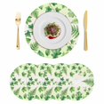 thumbnail image 1 of Spring Botanical Round 13 Inch Placemats Set of 4, Watercolor Ivy Ferns Leaves Ombre Green HeatResistant Non Slip Place Mats for Dining Table, Wipeable Braided Kitchen Table Mats for Housewarming, 1 of 9