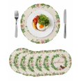 thumbnail image 1 of Spring Botanical Round 13 Inch Placemats Set of 6, Garden Birds Floral Leaves Rustic Burlap HeatResistant Non Slip Place Mats for Dining Table, Wipeable Braided Kitchen Table Mats for Housewarming, 1 of 9