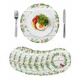 thumbnail image 1 of Spring Botanical Round 13 Inch Placemats Set of 8, Garden Birds Floral Leaves Gray Woodn HeatResistant Non Slip Place Mats for Dining Table, Wipeable Braided Kitchen Table Mats for Housewarming, 1 of 9