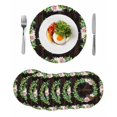 thumbnail image 1 of Spring Botanical Round 15 Inch Placemats Set of 6, Garden Birds Floral Leaves Brown Wood HeatResistant Non Slip Place Mats for Dining Table, Wipeable Braided Kitchen Table Mats for Housewarming, 1 of 9