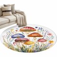 thumbnail image 1 of Spring Botanical Round Area&nbsp;Rug 3ft Farm Rustic Wildflower Leaves Watercolor Mushroom Non-Slip&nbsp;Washable Circle Rugs Soft Felt Indoor Floor Mat for Bedroom Kitchen Living Room Bathroom, 1 of 9