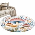 thumbnail image 1 of Spring Botanical Round Area&nbsp;Rug 4ft Rustic Wildflower Leaves Watercolor Mushroom Non-Slip&nbsp;Washable Circle Rugs Soft Felt Indoor Floor Mat for Bedroom Kitchen Living Room Bathroom, 1 of 9