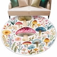thumbnail image 1 of Spring Botanical Round Area&nbsp;Rug 8ft Rustic Farmhouse Leaves Flowers Watercolor Mushroom Non-Slip&nbsp;Washable Circle Rugs Soft Felt Indoor Floor Mat for Bedroom Kitchen Living Room Bathroom, 1 of 9