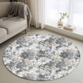 thumbnail image 1 of Spring Botanical Round Rug 3.3ft Washable Circle Entryway Rugs Non Slip Country Floral Leaves Gray Brown Area Rug Indoor Floor Carpet for Bedroom Kitchen Living Room Home Office Dining Room Nursery, 1 of 8