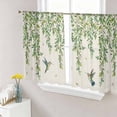 thumbnail image 1 of Spring Botanical Sheer Curtains 45 Inch Length 2 Panels Set Window Treatments, Watercolor Leaves Flowers Birds Beige Rod Pocket Semi Curtains for Living Room/Bedroom/Kitchen Décor, 104"W x 45"L, 1 of 7