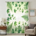thumbnail image 1 of Spring Botanical Sheer Curtains 45 Inches Long, Watercolor Ivy Ferns Leaves Ombre Green Light Filering Curtains, Breathable Simi Curtain Privacy Drapes for Kitchen Bathroom Small Window Treatment, 1 of 9