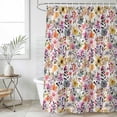 thumbnail image 1 of Spring Botanical Shower Curtain Set, Waterproof Shower Curtains for Bathroom, Watercolor Floral Flowers Country Vintage Washable Fabric Bath Curtain for Bathtub Decoration with Hooks 54x78 Inches, 1 of 9