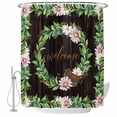 thumbnail image 1 of Spring Botanical Shower Curtain, Waterproof Shower Curtains for Bathroom, Garden Birds Floral Leaves Brown Wood Washable Fabric Bathtub Curtain Set Bath Decor with 12 Hooks Extra Long 72"x96", 1 of 8