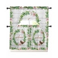 thumbnail image 1 of Spring Botanical Swag Curtains for Living Room/Bedroom Windows, Garden Birds Floral Leaves Gray Woodn Kitchen Curtains and Valances Set 36 Inch Length, Light Filtering Swags Valance Curtain Panels, 1 of 5