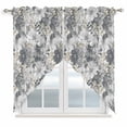 thumbnail image 1 of Spring Botanical Swag Valances for Windows, Kitchen Curtains 36 Inch Length 2 Panels Set, Country Floral Leaves Gray Brown Short Curtains for Small Windows Rod Pocket Cafe Curtains Drapes 28"x36", 1 of 8