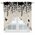 thumbnail image 1 of Spring Botanical Swag Valances for Windows, Kitchen Window Curtains Over Sink, Black Eucalyptus Butterfly Rustic Window Treatment Curtains for Living Room/Bedroom Curtains 2 Panel Sets 36"x45", 1 of 8