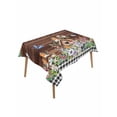 thumbnail image 1 of Spring Botanical Table Cloth, Waterproof Tablecloth for Rectangle Tables, Farmhouse Black Plaid Brown Wooden Grain Reusable Washable Fabric Table Cover for Restaurant Kitchen Dining Tables 60"x102", 1 of 9