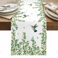 thumbnail image 1 of Spring Botanical Table Runner - 120 Inch Long, Kitchen Dining Table Runner Dresser Scarves, Watercolor Leaves Flowers Birds Country Farmhouse Decor for Coffee Tables Wedding Party Banquet, 1 of 8