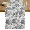 thumbnail image 1 of Spring Botanical Table Runner - 90 Inch Long Country Floral Leaves Gray Brown Cotton and Linen Blended Dress Scarves Farmhouse Table Runner for Kitchen Dining, Coffee Table, 13" x 90", 1 of 8