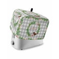 thumbnail image 1 of Spring Botanical Toaster Cover 2 Slice, Small Kitchen Appliance Covers, Garden Birds Floral Leaves Gray Plaid Toaster Oven Cover with Loop, Bread Machine Cover Polyester Dust Cover Protection, 1 of 4