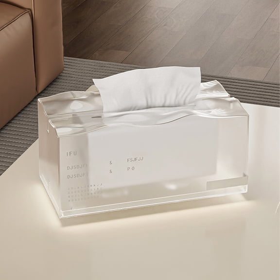 Spring Bottom Tissue Box Holder with Elastic Lift, Modern Plastic Desktop Facial Tissue Dispenser for Living Room, Dining Table, Bedroom Bedside