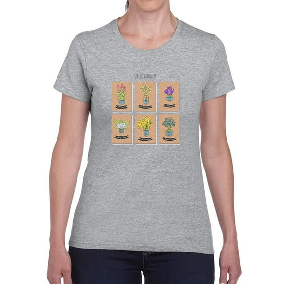 Spring Bouquets Collage T-Shirt Women -Image by Shutterstock, Female Large