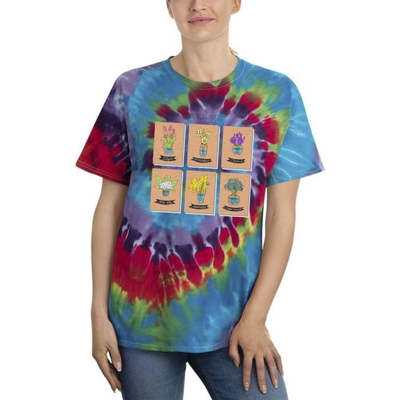 Spring Bouquets Collage. Tie Dye Spiral Men -Image by Shutterstock, Male Small