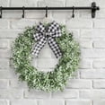 thumbnail image 1 of Spring Summer Artificial Small Wildflowers Eucalyptus Leaves Wreath, Simulation Front Door Decorative Garland, for Wall Window Fence Mantel Piece Decor, 1 of 7