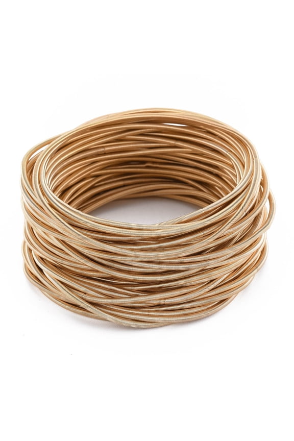 Spring Bracelets Minimalist Bracelets Steel French Wire Gimp Wire for Stackable Wearing Light Gold 0.15cm Inner Diameter: 2-1/4 inch(5.85cm)