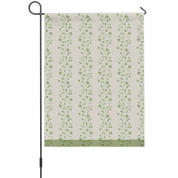 Spring Branches Garden Flag 12 x 18 Inches, Simple Grass Green Leaf Branch Plant Light Green Background Weather Proof Outdoor Patio Flags Double Sided Small Garden Decoration for Yard Outside Home