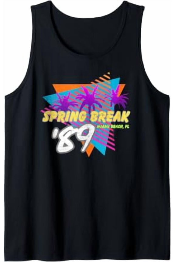 Spring Break 89 Miami Beach 80S Party Wear Tank Top Size S-3XL