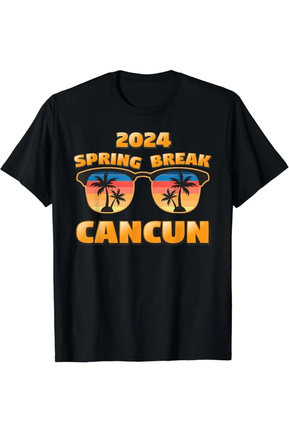 Spring Break Cancun 2024 Vintage Cool Sunglasses Women Men T-Shirt