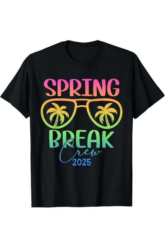 Spring Break Crew Summer Vacation Family Trip Tropical Beach Party Graphic Unisex T-Shirt, S-5XL