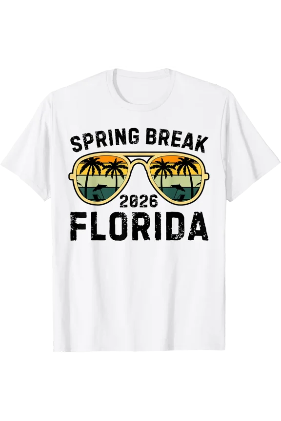 Spring Break Florida 2026 Retro Family Vacation T-Shirt Size S-5XL