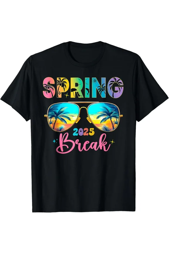 Spring Break Matching Graphic Sunglasses And New H27071 Unisex T-Shirt, Up to 5XL Available