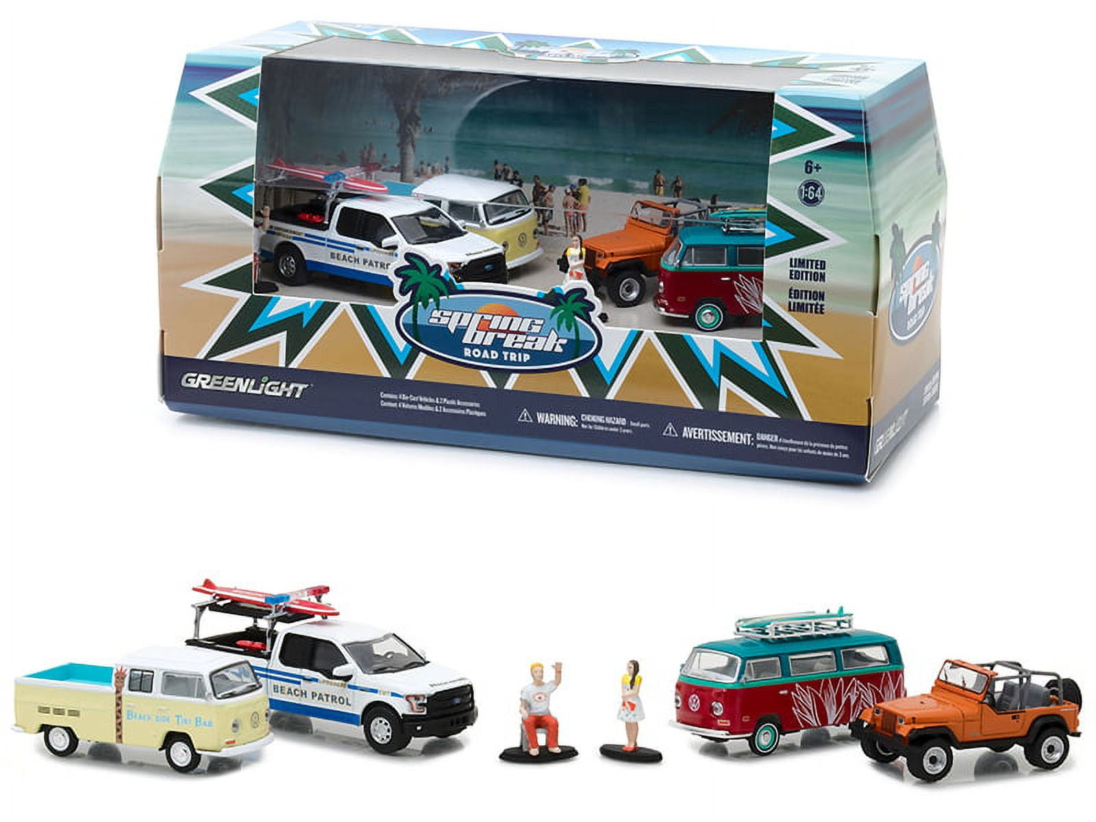 GREENLIGHT　6台セット Spring Break Road Trip 6 pieces Set Multi Car Diorama with
