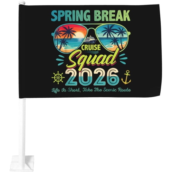 Spring Break Squad 2026 Summer Car Flags 12x18 Inch Double Sided Flag