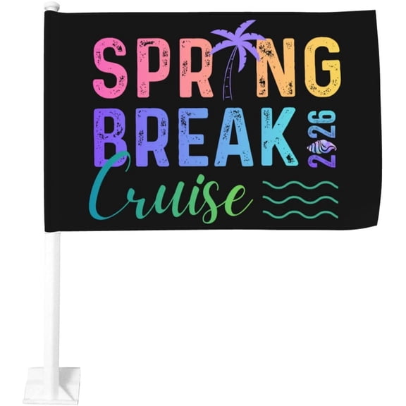 Spring Break Squad 2026 Summer Car Flags 12x18 Inch Double Sided Flag