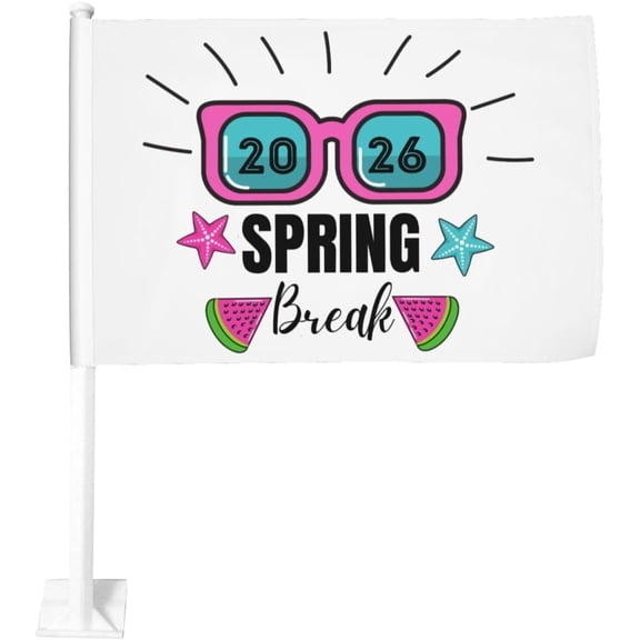 Spring Break Squad 2026 Summer Car Flags 12x18 Inch Double Sided Flag