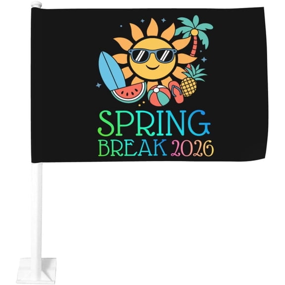 Spring Break Squad 2026 Summer Car Flags 12x18 Inch Double Sided Flag