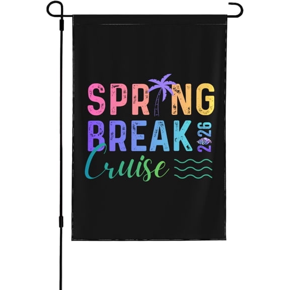 Spring Break Squad 2026 Summer Garden Flag 12x18 Inch Double Sided Decoration For Outside Yard Flags 12x18